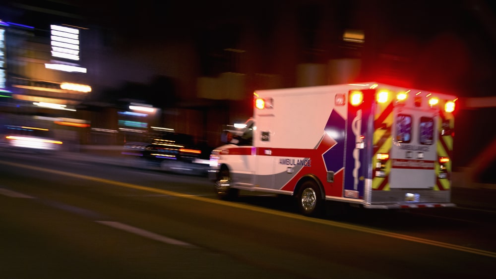 Emergency Vehicle With Sirens On